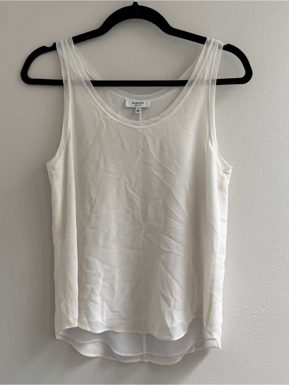 Aritzia babaton white silk tank top
